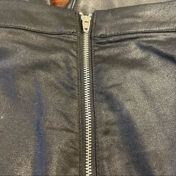 H&M black vegan leather and coated black pants, size 14. - Picture 9 of 10